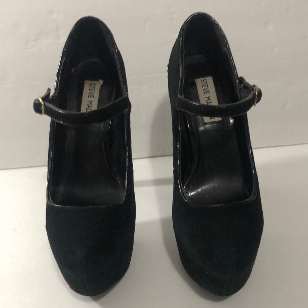 Steve Madden Black Suede Platform Pumps